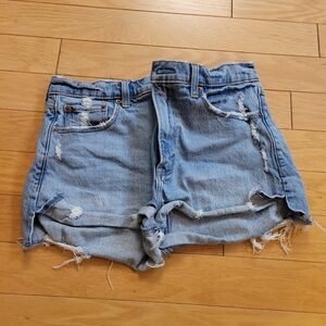 Abercrombie & Fitch Light Blue Distressed Jean Shorts
